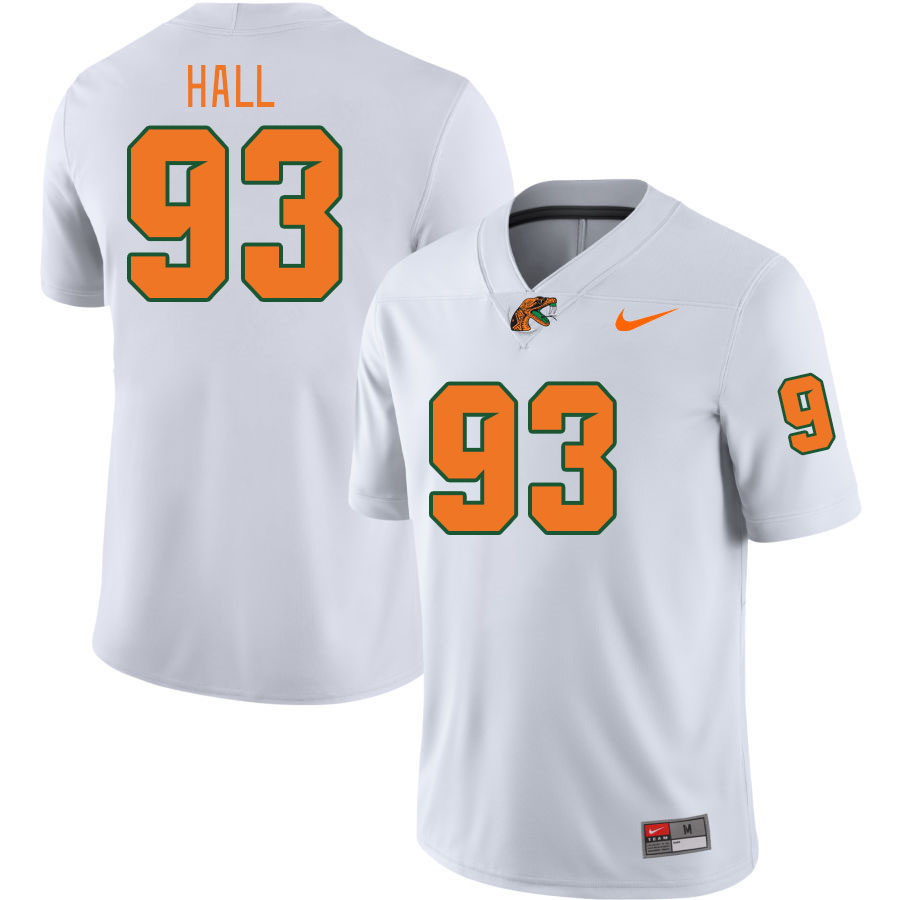 Men-Youth #93 Donald Hall Florida A&M Rattlers 2023 College Football Jerseys Stitched Sale-White